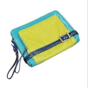 RAFE NY Colorblock fashion clutch leather handbag bag totes